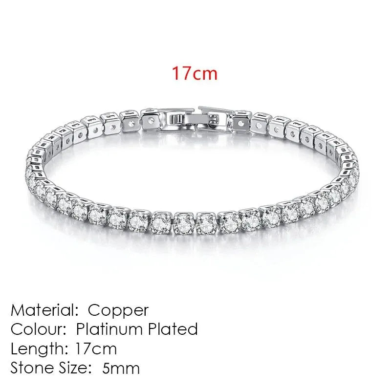 Close-up detail of the Ice Royale Tennis Bracelet highlighting brilliant round cubic zirconia stones.