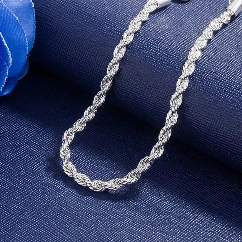 Premium men's silver rope chain bracelet designed for casual, business, and formal occasions.