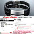Anchor braided leather bracelet with blank silver ID plate