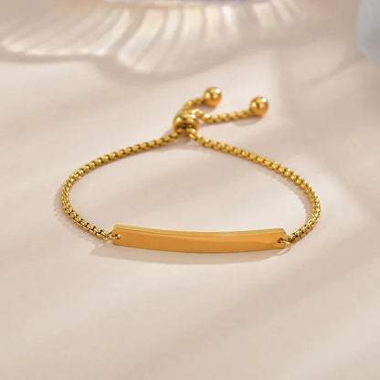 Bond adjustable gold chain bracelet with slide clasp