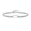 Customised Men's Bracelet – Kinship Box Chain Bracelet in the Silver finish with a blank engravable tab.
