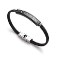 Renegade braided cord bracelet with blank black ID plate