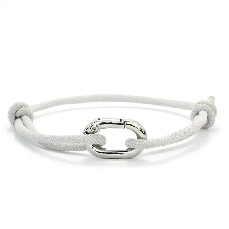 Men Bracelet Rope – Drift Adjustable Cord Bracelet in Silver Grey
