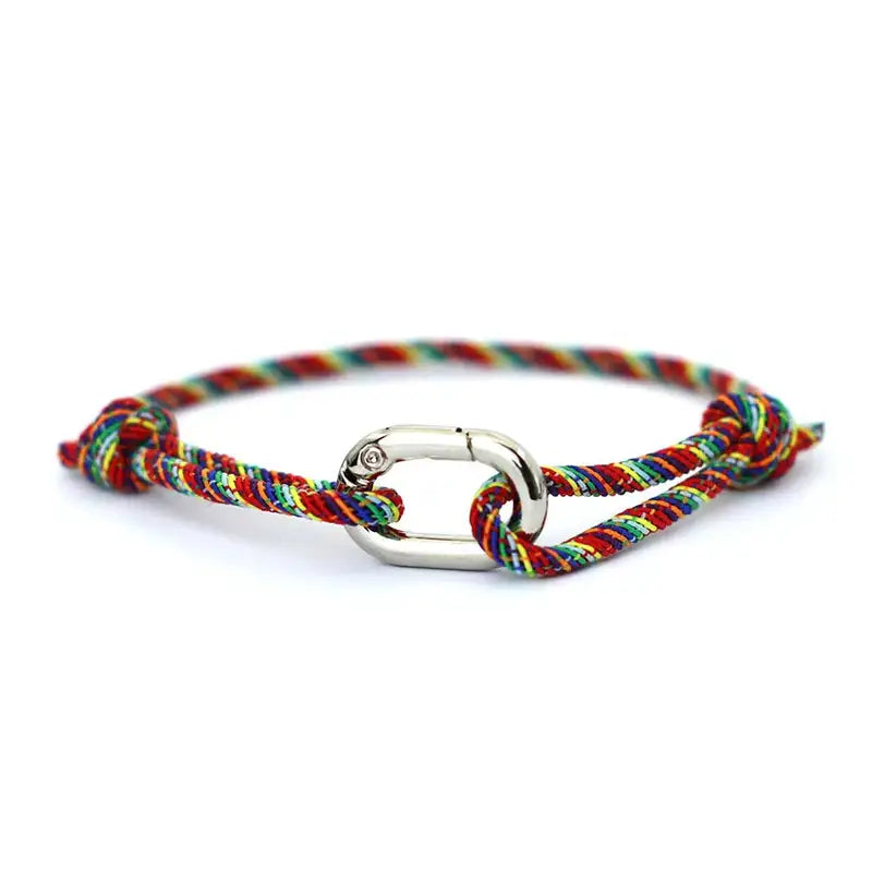 Men Bracelet Rope – Drift Adjustable Cord Bracelet in multicolor Rainbow