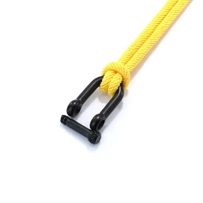 Men Bracelet Rope – Helm Shackle Rope Bracelet in yellow, close-up of the screw-pin shackle clasp