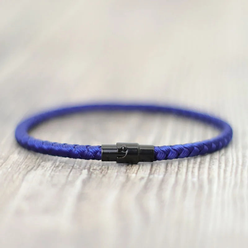 Men Bracelet Rope – Keel Braided Cord Bracelet in dark blue