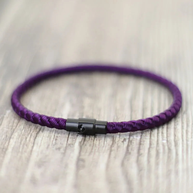 Men Bracelet Rope – Keel Braided Cord Bracelet in purple