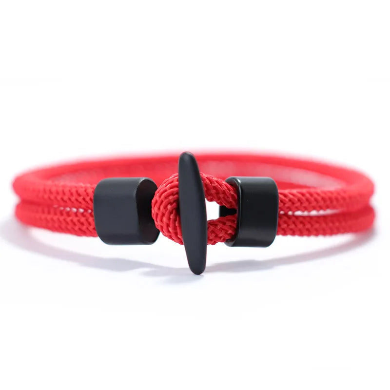 Men Bracelet Rope – Meridian Milan Rope Bracelet in Black Red