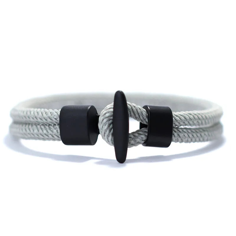 Men Bracelet Rope – Meridian Milan Rope Bracelet in Black Grey
