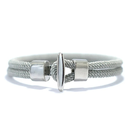 Grey Milan mesh rope bracelet with a silver-tone T-bar clasp