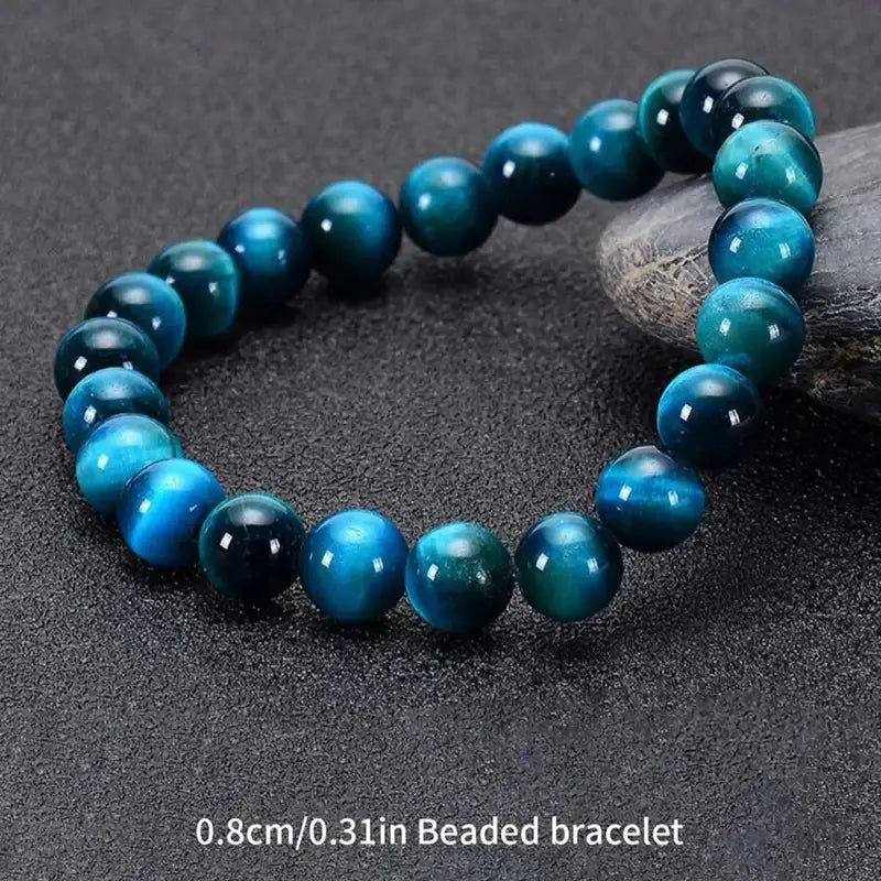 Abyss Blue Tiger Eye bracelet in 8mm beads