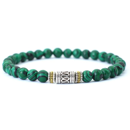 Ananda Tibetan Bead Bracelet in malachite stone