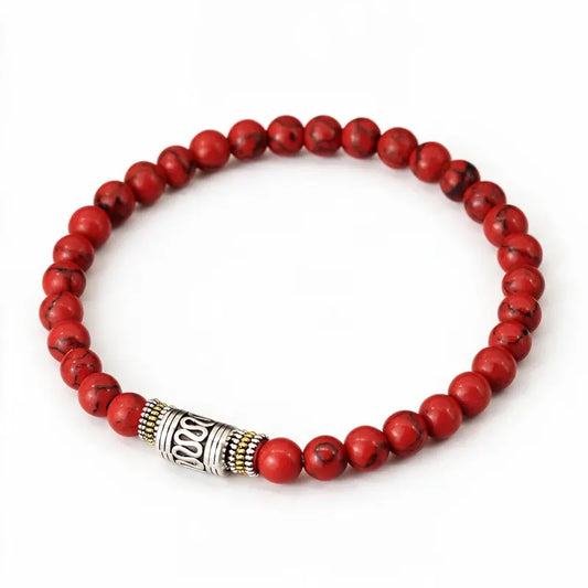 Ananda Tibetan Bead Bracelet, white background