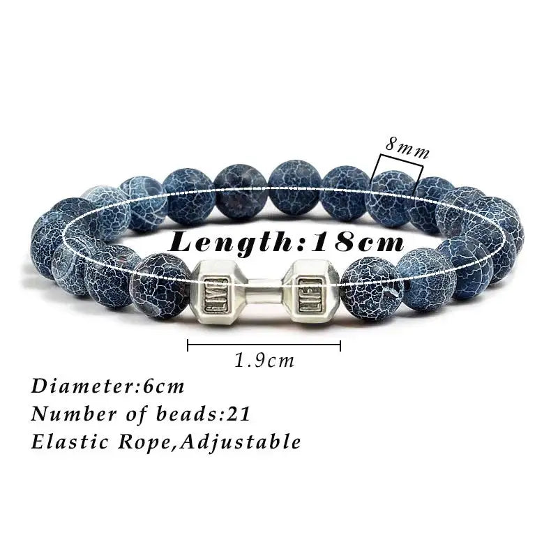 Forge Dumbbell Charm Bead Bracelet size and bead count specification