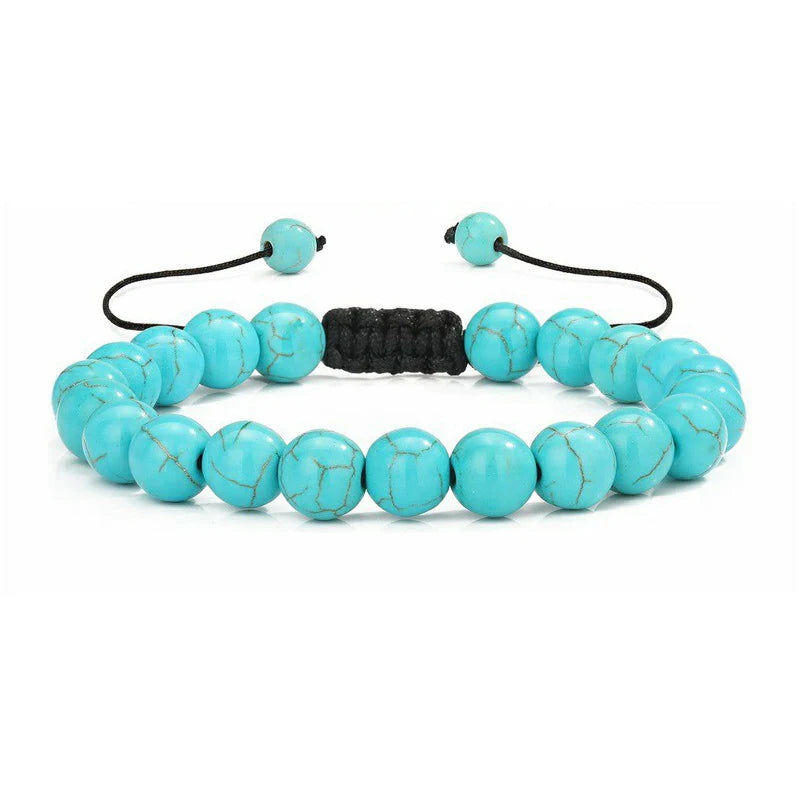 Nomad Adjustable Bead Bracelet in turquoise howlite stone