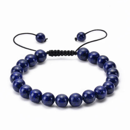 Nomad Adjustable Bead Bracelet in lapis blue stone