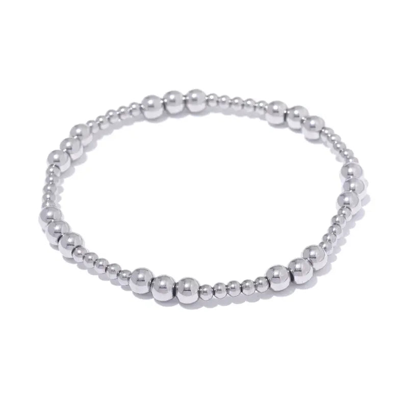 Parity Steel Ball Bead Bracelet in uniform silver-tone beads