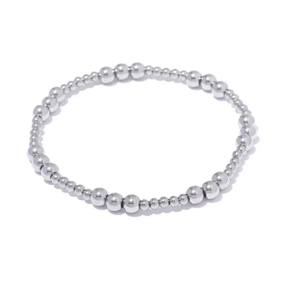 Parity Steel Ball Bead Bracelet in uniform silver-tone beads