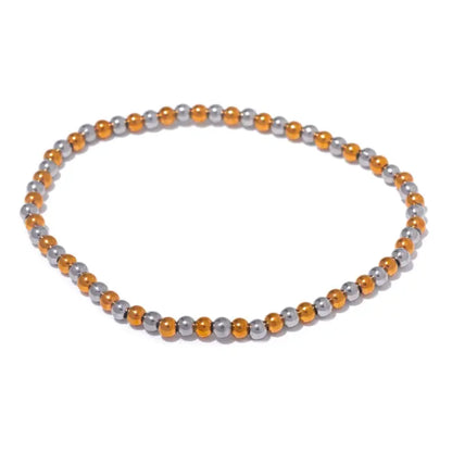 Parity Steel Ball Bead Bracelet in two-tone gold and steel beads