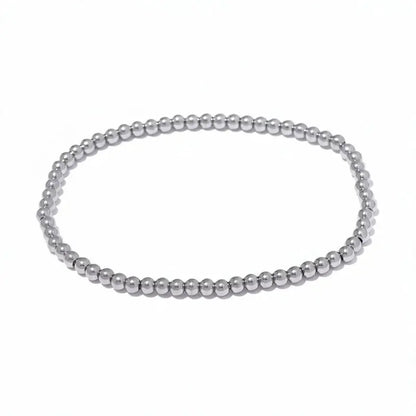 Parity Steel Ball Bead Bracelet, silver steel ball beads, white background