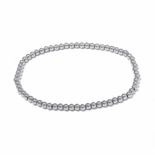 Parity Steel Ball Bead Bracelet, silver steel ball beads, white background