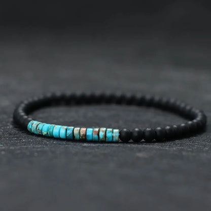 Zen Minimalist bracelet in Emperor Stone accent, teal and copper tones