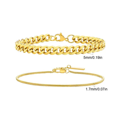 Gold chain bracelet set, Set 3