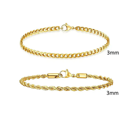Gold chain bracelet set, Set 5