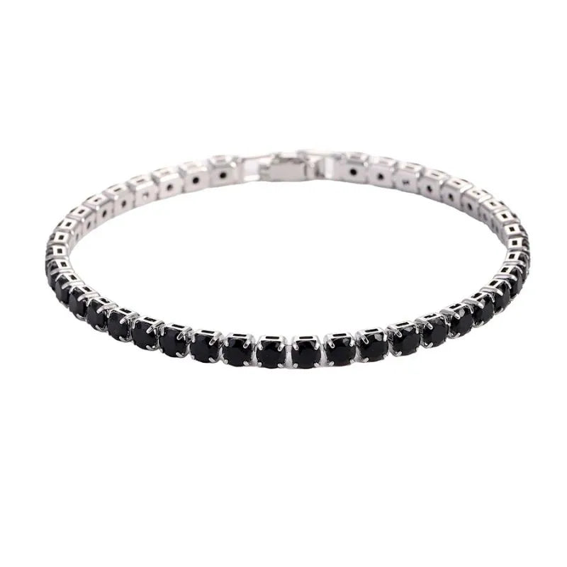 Luxury Men's Bracelet Gold featuring a 4mm tennis bracelet design with sparkling cubic zirconia crystals.