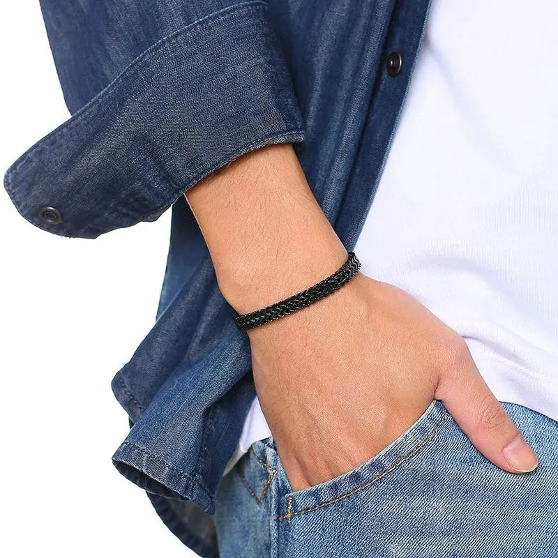 Premium Men's Bracelet Gold designed with an elegant woven chain, polished gold finish, and secure clasp.