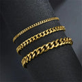 Gold Cuban bracelet with a secure lobster-claw clasp designed for comfortable daily wear.