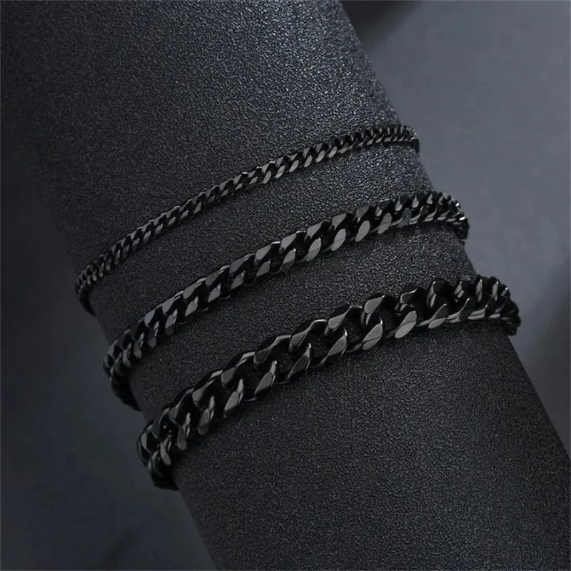 Prestige Cuban Bracelet featuring polished stainless steel links with a luxurious gold finish.
