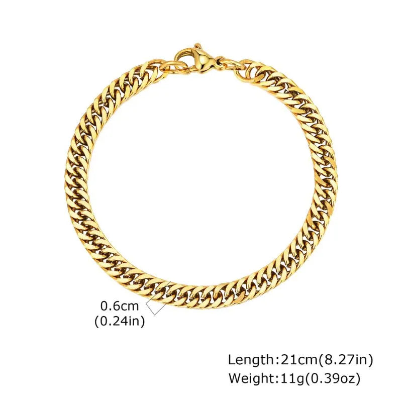 Gold stainless steel bracelet with refined premium links designed for everyday comfort and sophistication.